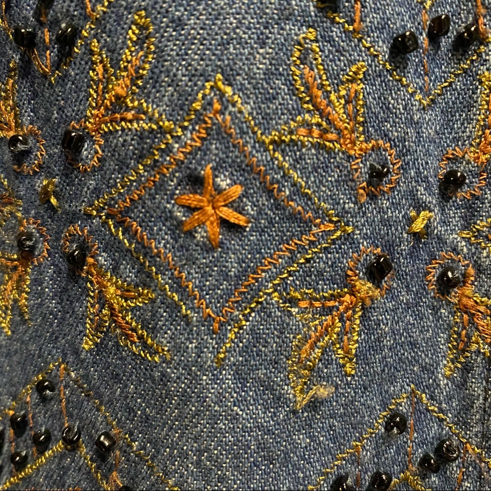 new directions Embroidered Blue Denim Jacket - Picture 7 of 8